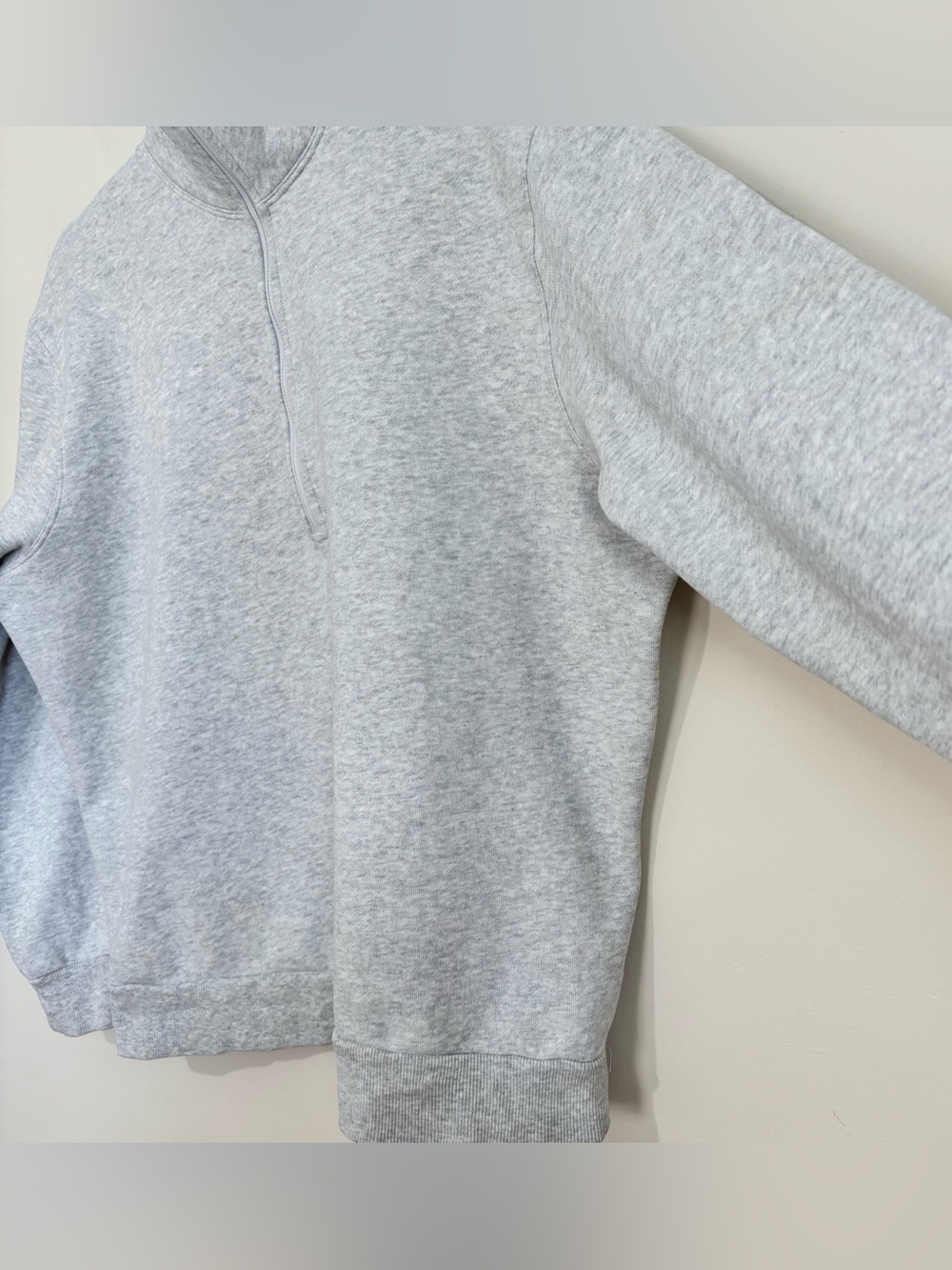 Lululemon steady state half zip mock collar oversize gray crop fleece sweatshirt - Picture 7 of 15